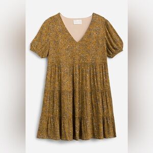 FRENCH GREY
Bella Tiered Dress Floral Mustard Dress with Puff Sleeves